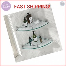 YorkHoMo Glass Corner Shelves Tempered Bathroom Eestantes para Baños with Rail W picture