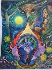 ORIGINAL Famous Alfredo Zagaceta DREAMS Neo-Amazonian protege-Pablo Amaringo picture