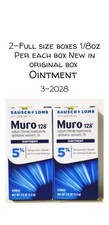 Bausch+Lomb Muro 128 Ophthalmic OINTMENT.5% 2Full Sz boxes New Factory Seal Box  picture