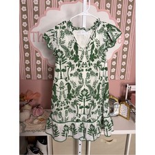 Sugarlips Green Botanical Print Ruffle Hem Dress picture