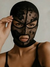Black Gothic Lace Face Mask Unisex Venetian Style Masquerade Costume Party Acces picture