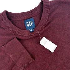 Gap Mens Mainstay Crew Sweater Burgundy Cotton Knit Pullover S/402815-05 Size M picture