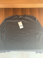Zara Mens Long Sleeve Pocket T-Shirt Charcoal Grey Size M New With Tags picture