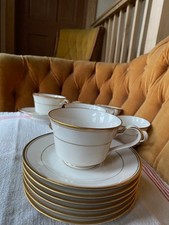 Set of 8 Noritake Japan Linton 7552 7 Cups and 8 Saucers Excellent Vintage picture