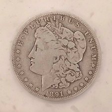 1891 o Morgan Silver Dollar $1. Minted in New Orleans. Strike 0.900 Silver. picture