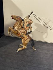 Vtg 1940s Marx Range Rider Tin Litho Wind Up Cowboy Toy WORKING Spinning Lasso picture