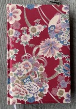 Nice 1985 QuillMark Journal Notebook 8x5” Asian Floral Fabric Cover Vintage picture