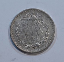 1918 Coin Mexico UN Peso Ka287 - better date picture