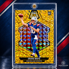 Drake Maye Rookie RC Yellow Mosaic Refractor SSP Rare Patriots Investment Card picture
