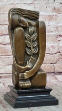 Signed Salvador Dali Abstract Woman Bronze Marble Base Figurine Hot Cast Figure picture