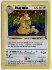 Dragonite 4/62 Rare Fossil Pokemon Unlimited Holo Moderately Played picture
