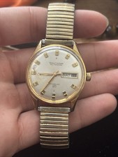 Vintage Waltham 25 Jewel Automatic Men Watch Incabloc Day Date Gold Tone picture