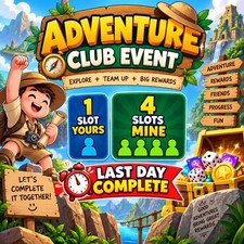 Monopoly Go Mummy Adventures Club Event Full Carry :-(ur 1 acc and 4 ours) picture