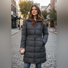 Woolrich Klondike Black Down Coat with Fur Trim Women's Sz Medium picture