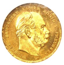 1872-A Gold Germany Prussia 10 Marks 10M Coin - Certified NGC MS67 (Gem BU) picture