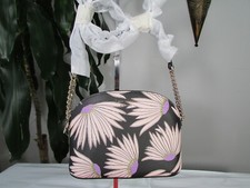 NWT Kate Spade PVC Spencer Falling Flower Small Dome Crossbody Bag Black Multi picture