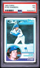 Ryne Sandberg 1983 Topps Chicago Cubs Baseball RC Rookie Card #83 PSA 7 picture