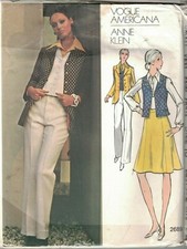 2689 UNCUT Vogue Sewing Pattern Misses Jacket Pants Skirt Vest Anne Klein OOP 10 picture