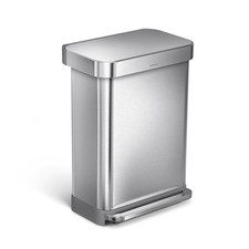simplehuman 55L Rectangular Step Can with Liner Pocket Stainless Steel picture