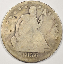1856-S SEATED LIBERTY HALF DOLLAR ~ NICE SOLID GOOD INV#1 picture