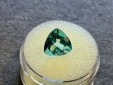 4.6Ct Natural Blue Green Topaz Trillion Cut Loose Gemstone – Gemologist Verified picture
