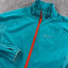 Marmot Softshell Jacket Women Large Teal Blue Orange Full Zip Excellent Active picture