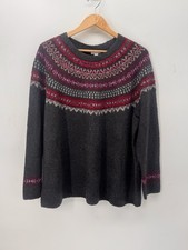 J. Jill Fair Isle Nordic Sweater Womens 2X Cozy Cabincore Scandi Winter Gray picture