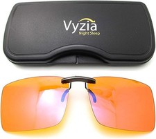 Vyzia Clip On Blue Light Blocking Glasses For Sleep | Fits Over Prescription ... picture
