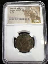 Emperor Hadrian AE As AD 117- 138 Coin NGC Certified picture