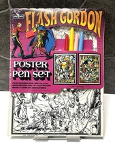 Rare 1979 Flash Gordon Poster Pen Set - Craft House #47904 - Vintage NOS picture