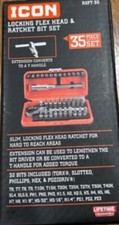 BRAND NEW ICON Locking Flex Head Ratchet and Bit Set 35 Piece USA SELLER SALE  picture