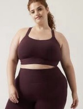 ATHLETA Warrior Longline Bra In Powervita Sz 3X Purple Kristin picture