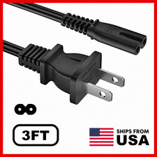 Lot AC 2 Prong Power Cord 3FT Standard 2-Slot Power Cable For Mac mini picture