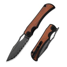 Kizer Allure Folding Pocket Knife Damascus Blade Titanium & Rosewood Handle picture
