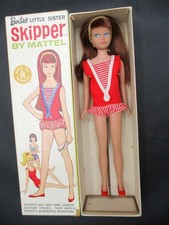 1964 Mattel Skipper Doll in Box Beautiful Rare Hair Color Auburn Red Brunette picture