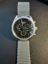 Tissot PR 100 Chronograph Black Dial Silver Mesh Bracelet Watch for Men picture