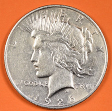 1926 S Peace Dollar ~ AU ABOUT UNCIRCULATED ~ 90% Silver $1 US Coin Collectible picture
