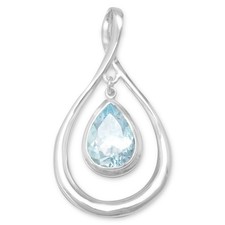 Pear Shape Pendant with Blue Topaz Drop picture