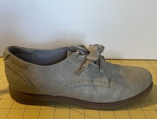 Dr. Scholl's HELLO OXFORD Gray Lace-Up Flats Almond Toe Bow US 8.5 M EU 39 picture