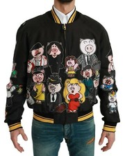 DOLCE & GABBANA Jacket Black YEAR OF THE PIG Bomber IT48 / US38 / M RRP $2200 picture