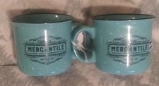 The Pioneer Woman Teal/Green Speckled Mercantile Coffee Tea Mug Cup Oklahoma  picture