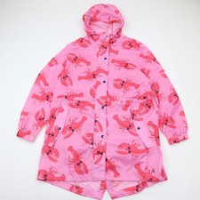 Joules Right as Rain Jacket Womens 10 Pink Lobster Waterproof Hooded Coastal picture