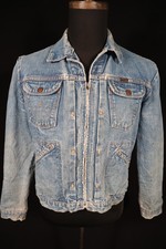 Rare Vintage Wrangler 1960s Wrangler Denim Jacket Black Label Zip Front picture