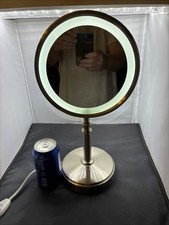 Conair 16”Lighted double Sided Vanity Makeup Mirror Chrome Hollywood Style Tilts picture