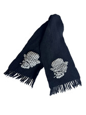 Y's Yohji Yamamoto Vintage Wool Scarf Black Skull Cigarette picture