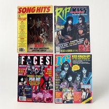 VTG KISS Magazine Lot 4 Song Hits RIP 16 Faces Rocks Gene Simmons Paul Stanley ￼ picture