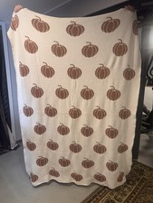 Magaschoni Home Sparkly Orange Pumpkin Throw Blanket W White Background 64x84” picture