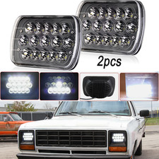 Black Pair 7x6'' LED Headlights Hi-Lo Beam DOT H4 For Dodge D150 D250 D350 Ram picture