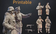 1/16 Scale WwII German Soldier Tank Commander 2 Figures Model Kit Resin Printed picture