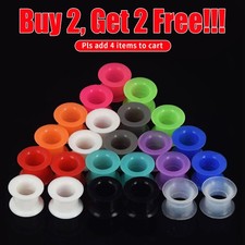 PAIR-LARGE FLARE SOFT Silicone Ear Plugs-Ear Gauges-Thick Ear plugs-Ear Tunnels picture